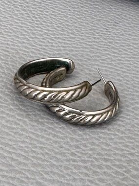 STERLING SILVER .925 OPEN HOOP EARRINGS PIERCED